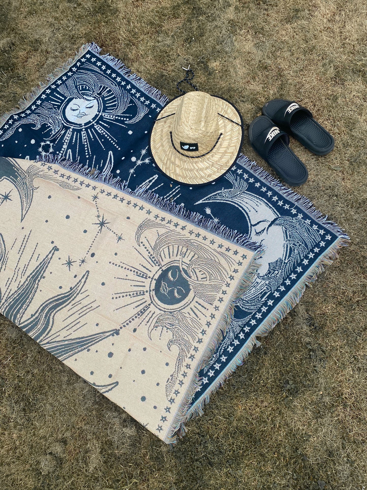 LUNA & SUN - Blanket | 130 x 160 Boho Throw Rug