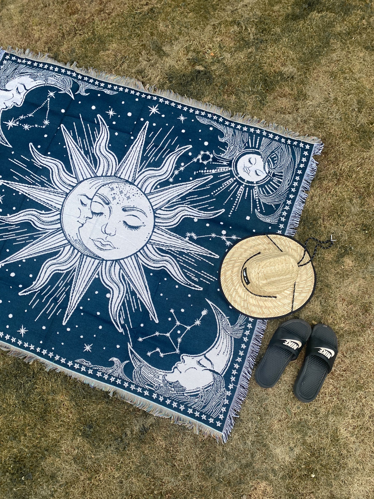 LUNA & SUN - Blanket | 130 x 160 Boho Throw Rug