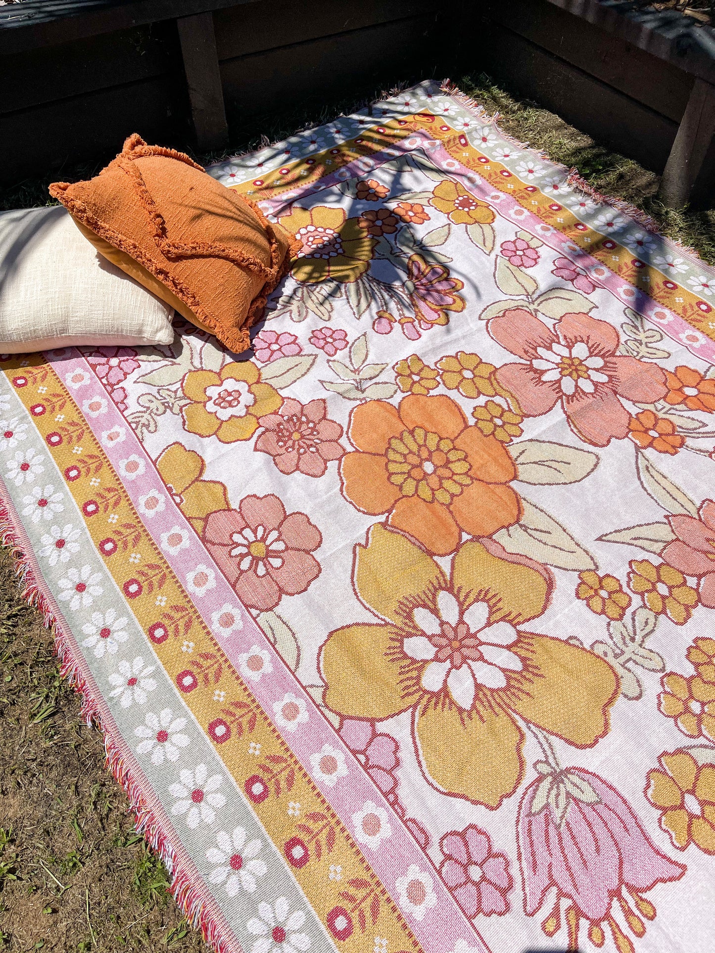 FLOWER CHILD - Extra Large Blanket 180 x 260 | Boho Throw Rug